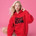 Women red cotton hoodie