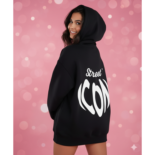 black cotton heart hoodie