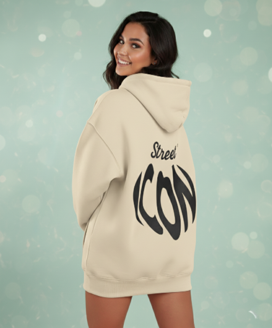 ecru cotton heart hoodie back