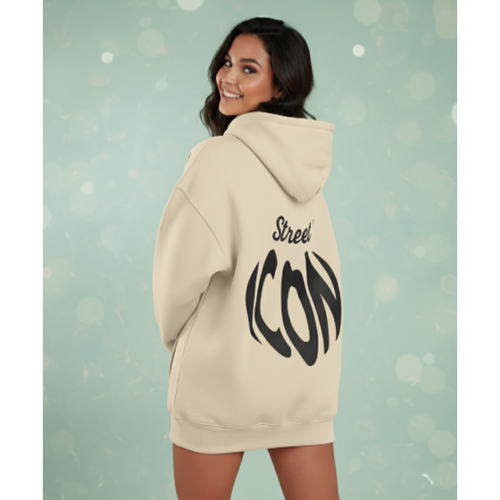 ecru cotton heart hoodie back