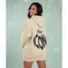 Ecru Women's Oversized Hoodie — 100% Cotton Heart Logo | Street Icon