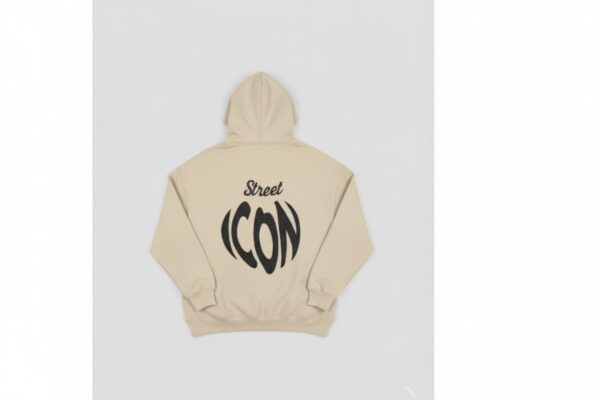 Ecru Women's Oversized Hoodie — 100% Cotton Heart Logo | Street Icon