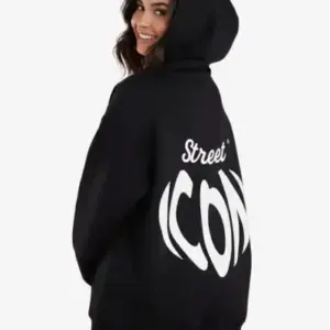 Women's oversized hoodie black with gold heart logo