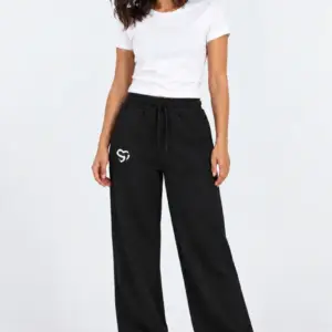 Signature 350 Wide Leg Sweatpants — Black