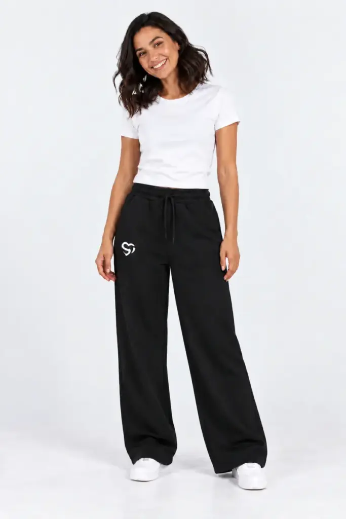 Signature 350 Wide Leg Sweatpants — Black